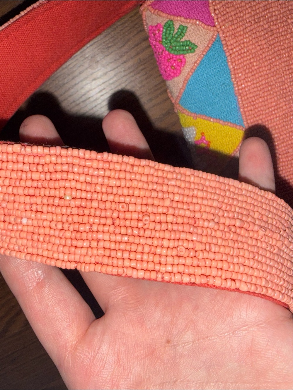 Viral Bright Pink Fruit Beaded Shoulder Bag - Picture 5 of 5